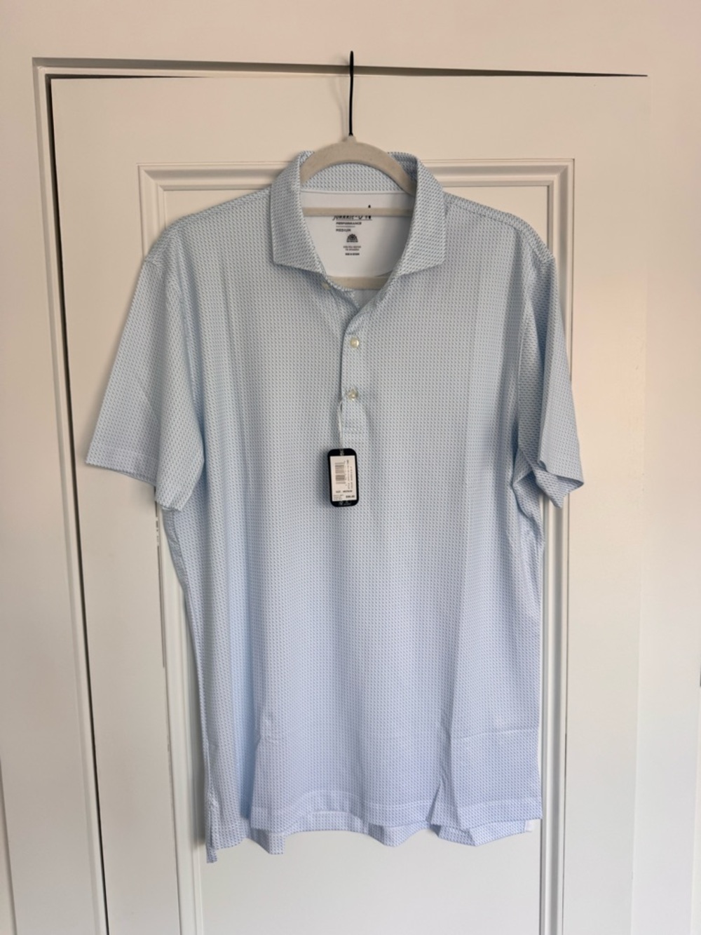 NWT Johnnie-O Tee Time Polo White Print Size Medium